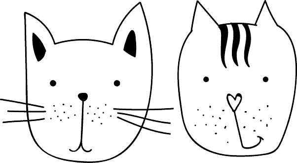 two cats creative heads